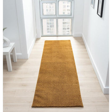 Washable Comfy Plain CMF00 Gold Runner-Desire Rugs-Rug Love - The Most Loved Rug Store
